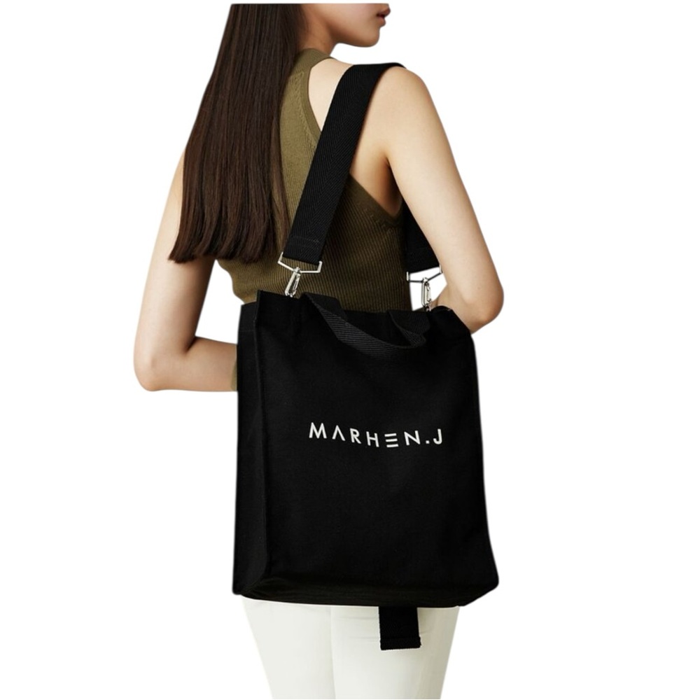 Marhen J Black Canvas Ricky Crossbody Messenger Bag Purse